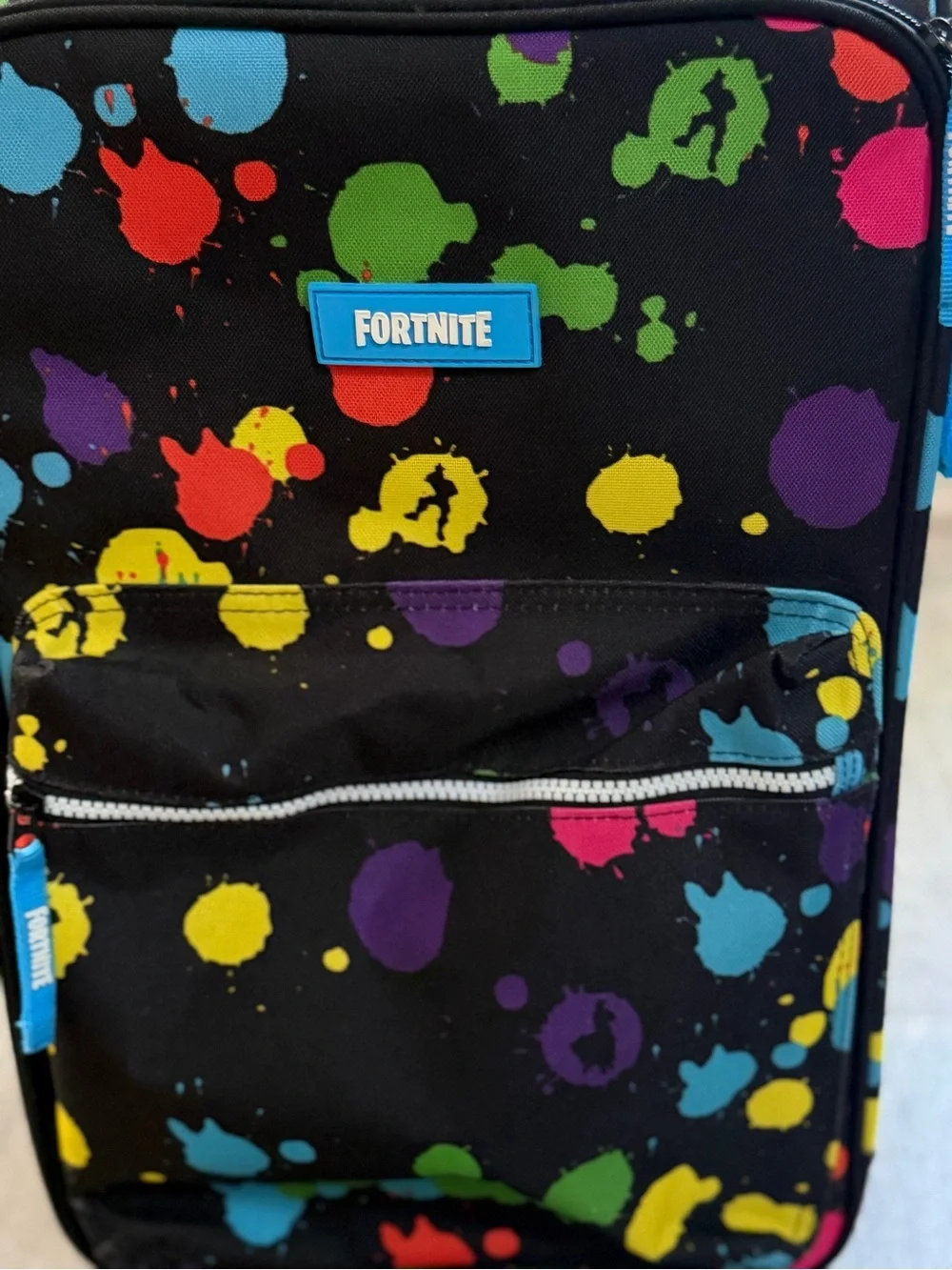 Fortnite Kids Black Multicolor Splash Rolling Backpack